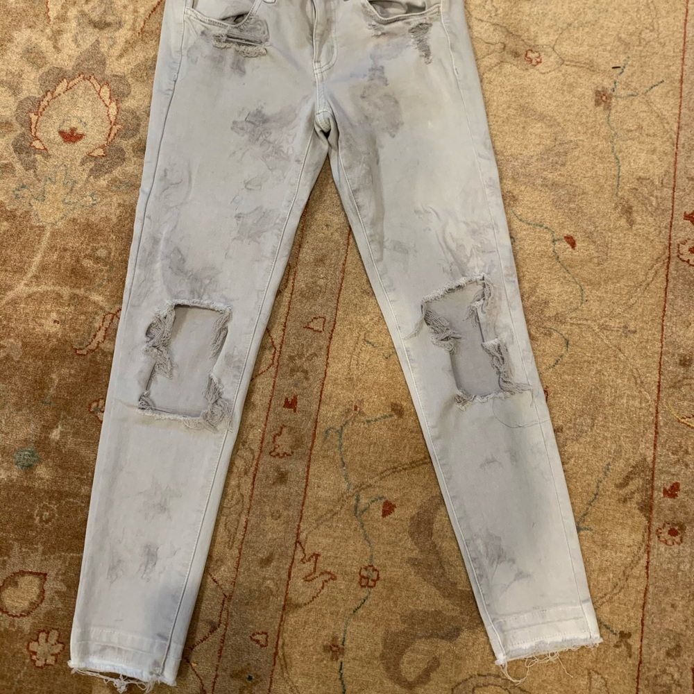 American eagle jegging crop distressed jeans